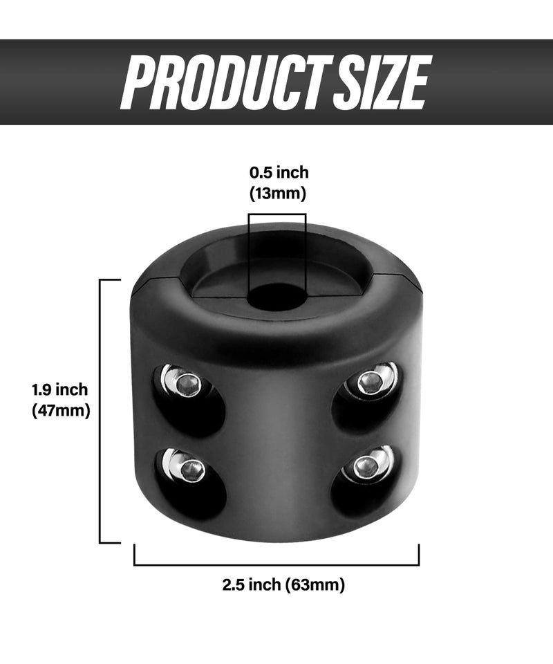 Reswish Rubber Winch Stopper Winch Cable Hook Stopper Rubber Rope Line Saver Winch Cable Hook Rubber Stopper with Stainless Steel Screws and Nuts Rubber Hook Stopper for Synthetic Winch Rope (Black) - Image 2